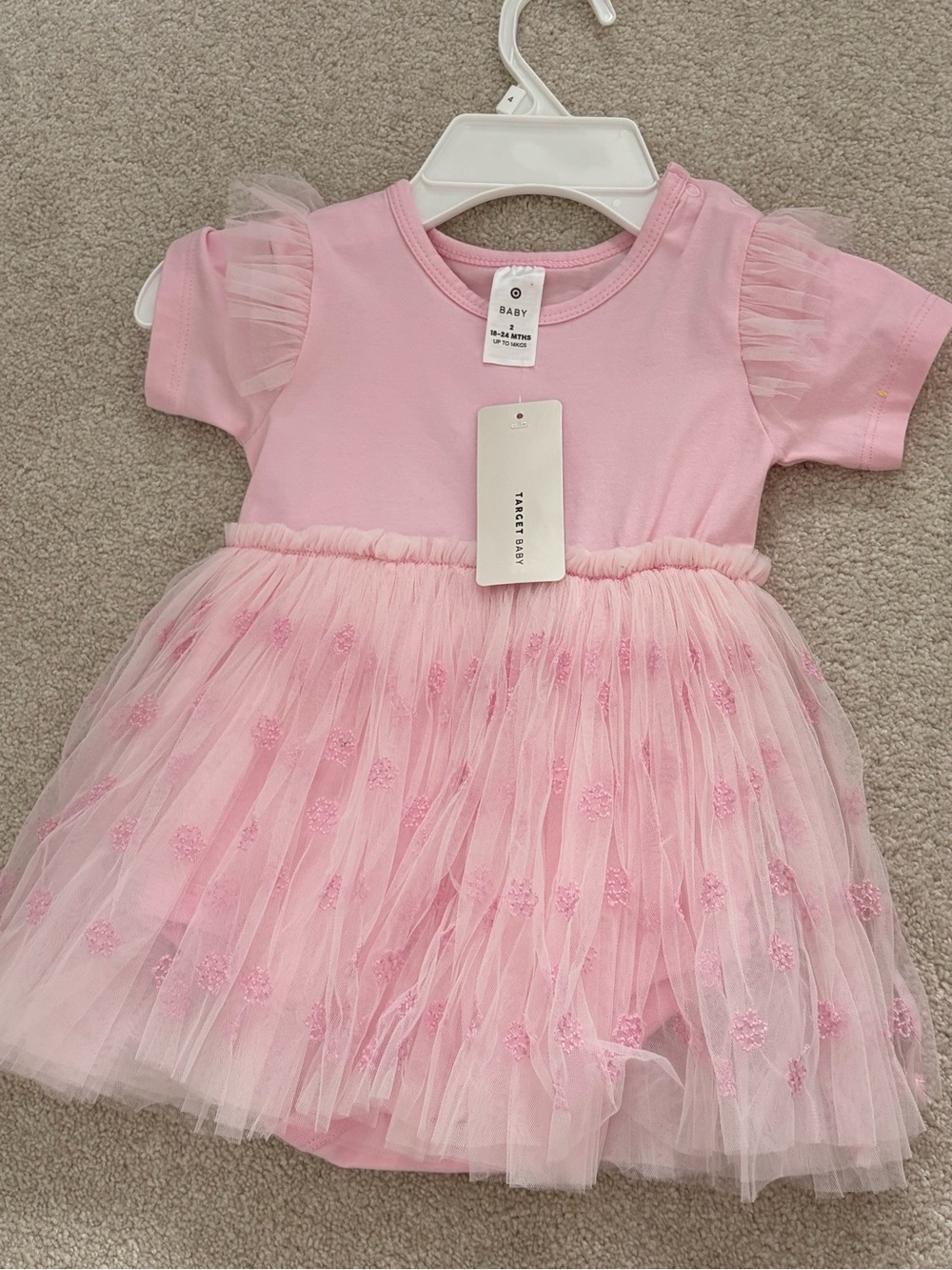 Target Baby Pink Layered Tulle Floral Dress